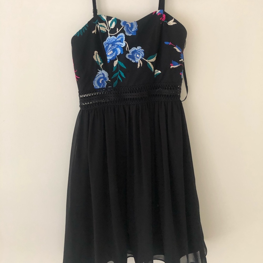 Black and floral formal dress